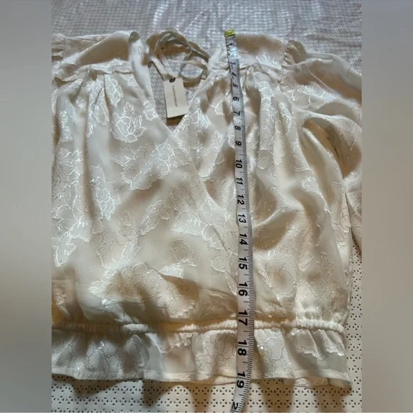 Anthropologie Sheer Surplice Blouse S - Picture 9 of 14